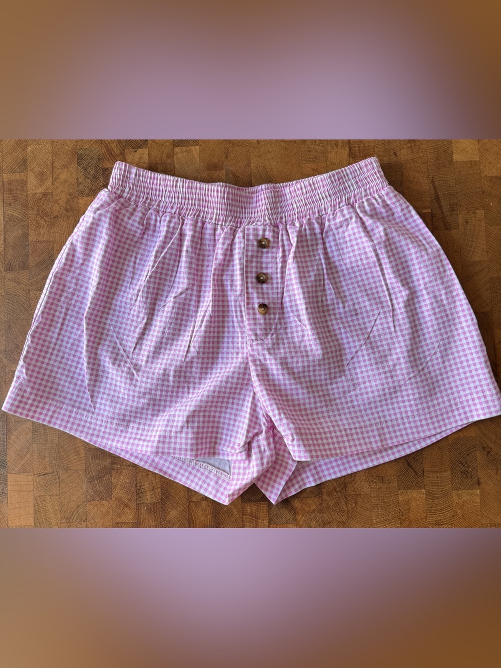 Urban Renewal Pink Gingham High-Waist Shorts